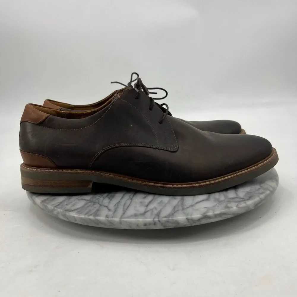 Florsheim Mens 12 Shoe Brown Leather Highland Plain Toe Oxford‎ Preppy Dress